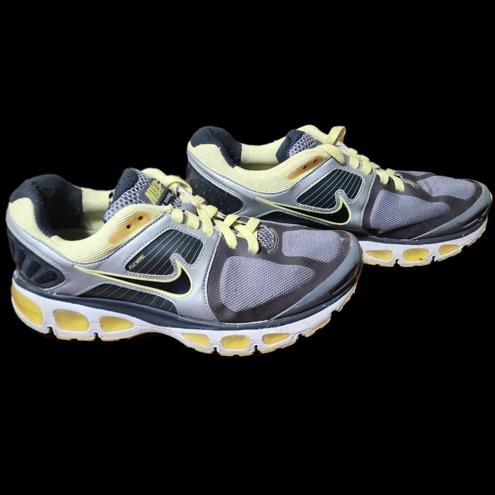 Nike yellow gray flywire air tailwind sneakers size 9.5